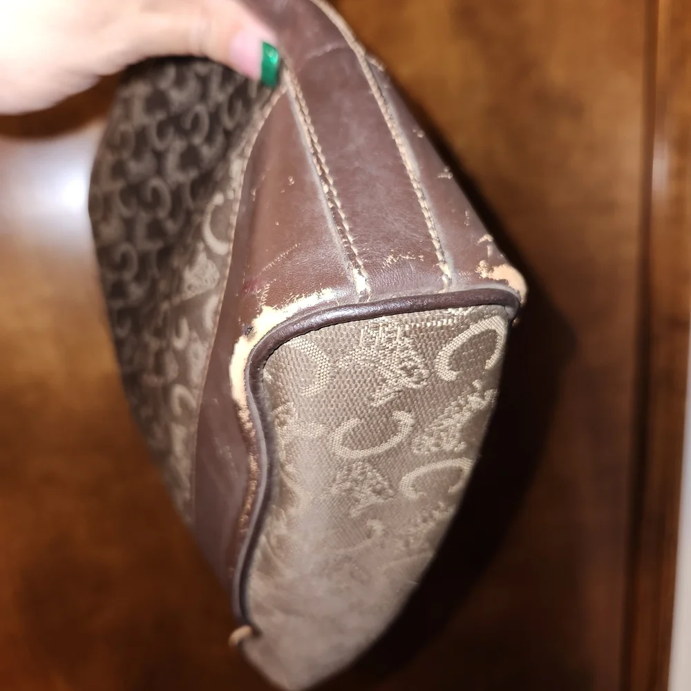 Celine Chocolate Brown Denim Canvas Hobo - Picture 6 of 13